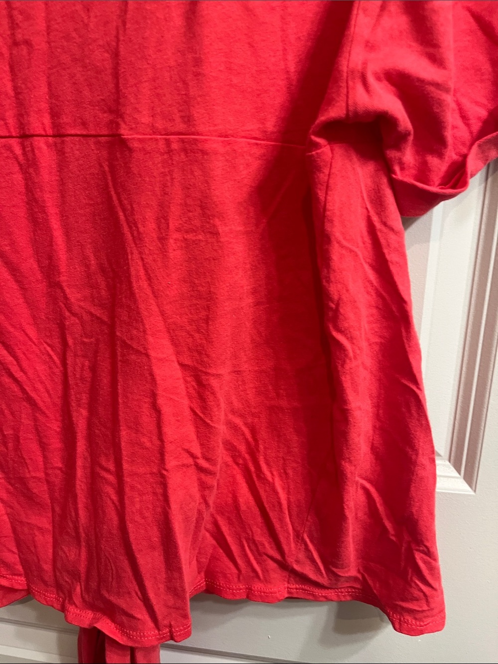 Caslon Red Short-Sleeve Tie-Front Tee - Picture 12 of 14
